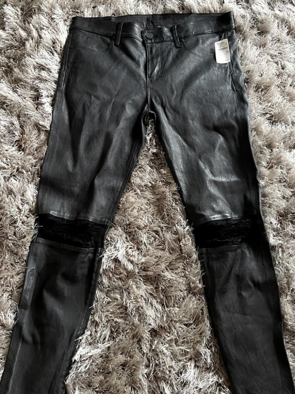 RTA Dylan Distressed Leather Jeans